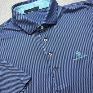 Greyson Shirt Mens Large Blue Striped Performance Polo Dallas National Golf